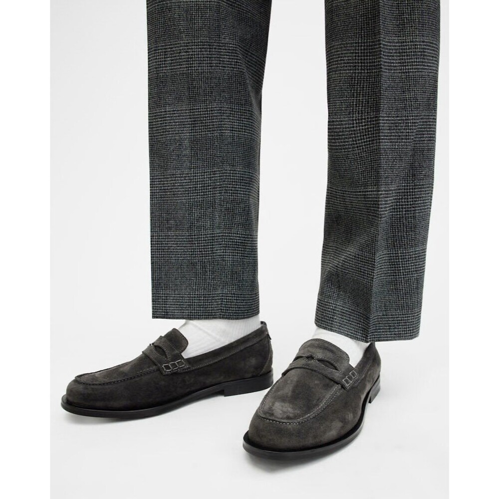 ALL SAINTS HARMON WESTERN SUEDE LOAFER SHOES Gray NIB Men’s 7 $299